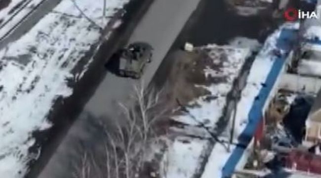 Ukrayna, Rusya'ya ait askeri araca düzenlenen saldırıyı yayınladı