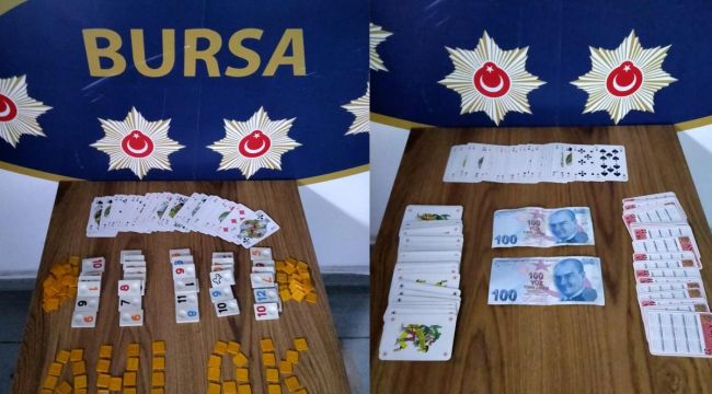 Bursa'da kumarbazlara suçüstü baskın