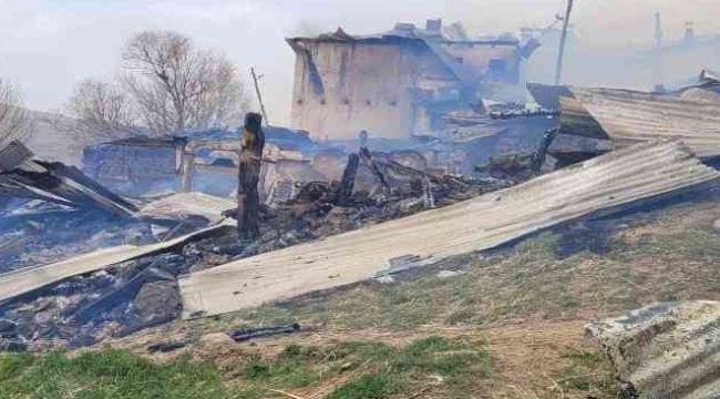Giresun'da 4 ev ve bir samanlık kül oldu
