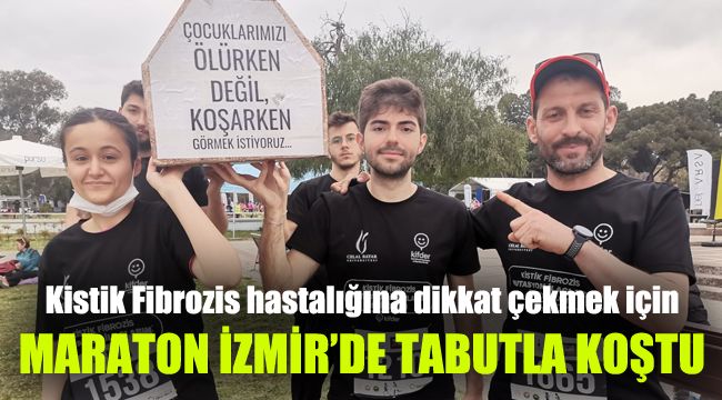 Kistik Fibrozis hastalığına dikkat çekmek için tabutla koştu