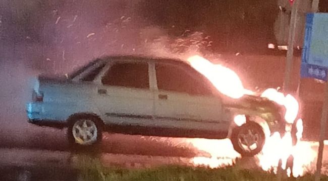 LPG'li otomobil alev topuna döndü