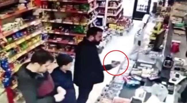 Markette unutulan cep telefonunu çaldı