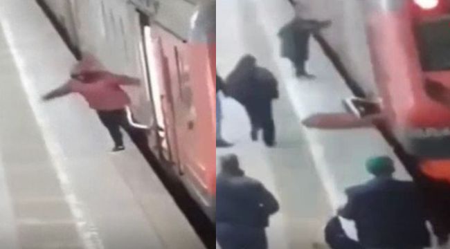 Moskova'da ayağı metronun kapısına sıkışan yolcu yerde sürüklendi