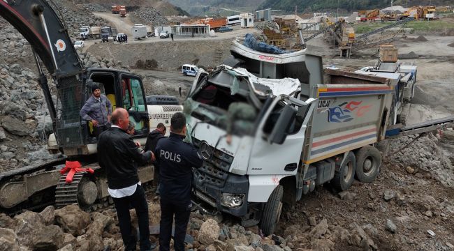 Samsun'da taş ocağında feci kaza
