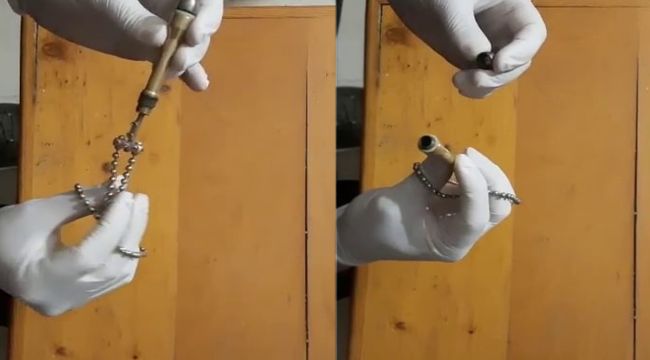 Yakalanınca lazer dediği kolye, suikast silahı çıktı