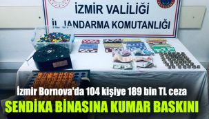 İzmir Bornova'da sendika binasına kumar baskını: 104 kişiye 189 bin TL ceza