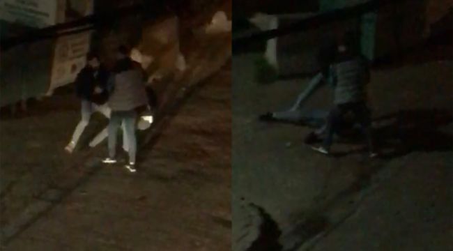 Darp ettikleri genci yerde sürükleyip telefonunu çaldılar