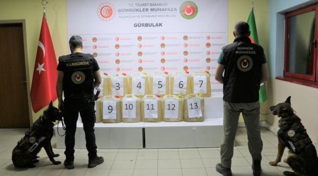 Gürbulak Gümrük Kapısında 273 kilo sıvı metamfetamin ele geçirildi
