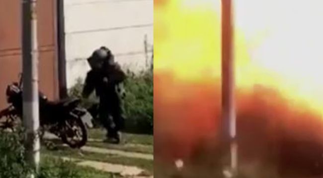 Motosikletli saldırı: Patlayıcı infilak etti