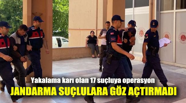 Jandarma suçlulara göz açtırmadı: Yakalama kararı olan 17 suçluya operasyon