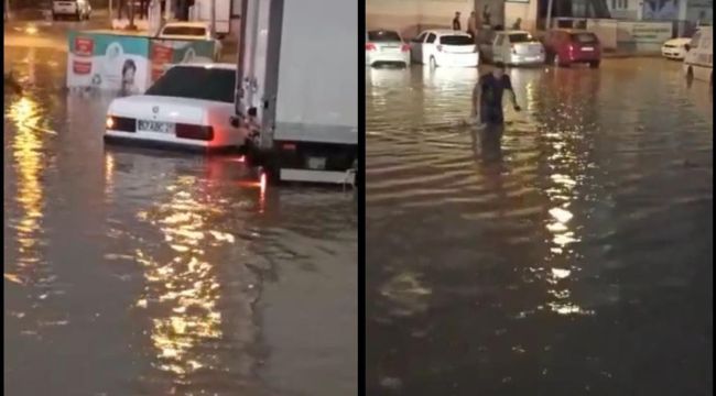 Boyabat'tı sağanak vurdu