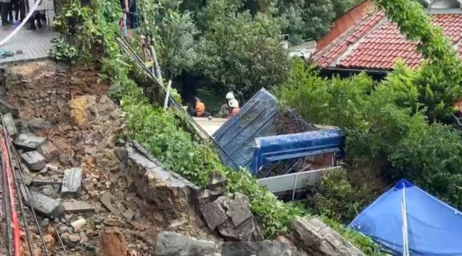 Çöken istinat duvarının altında bir kişi kaldı