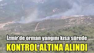 İzmir'de orman yangını kısa sürede kontrol altına alındı