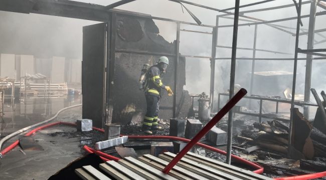 Mobilya fabrikasında yangın: Ekipler alarma geçti