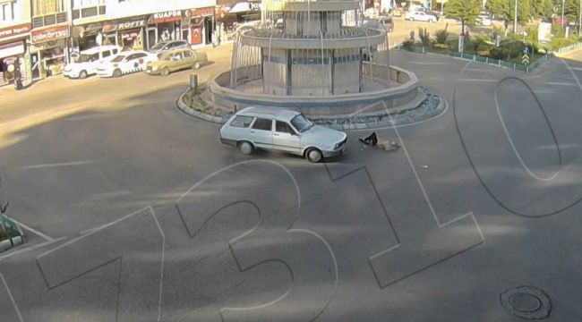 Yaya geçidini kullanmayan kadına otomobil böyle çarptı