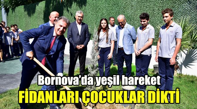 Bornova’da yeşil hareket: Fidanları çocuklar dikti