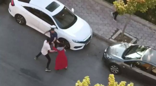 Esenyurt'ta sokak ortasında kadına şiddet