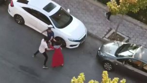 Esenyurt'ta sokak ortasında kadına şiddet