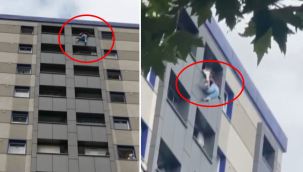 Gaziosmanpaşa'da bir kadın 12. katın balkonunda asılı kaldı