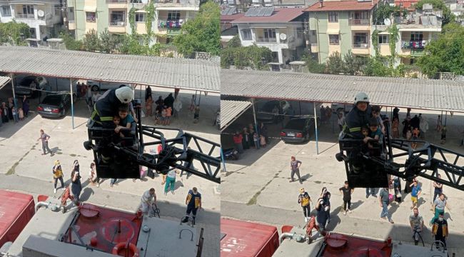 Hatay'da ev yangınında mahsur kalan çocukları itfaiye kurtardı
