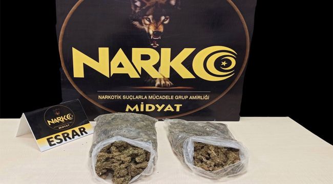 Midyat'ta 1.5 kilogram esrar ele geçirildi