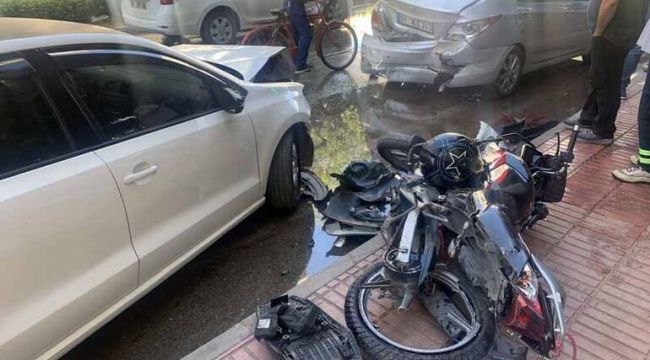 Trafik kazasında motosiklet sürücüsü kurtulamadı