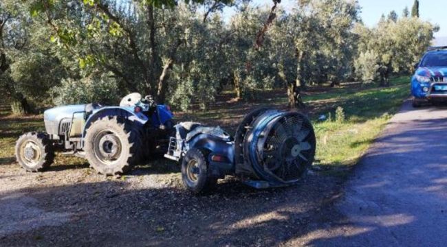 Otomobil, ilaçlama tankına çarptı
