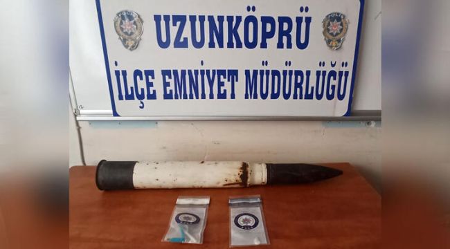 Evde havan topu mermisi ele geçirildi