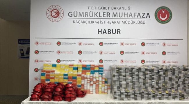 Gümrük Muhafaza ekipleri, Habur'da 15 bin 180 paket kaçak sigara ele geçirdi