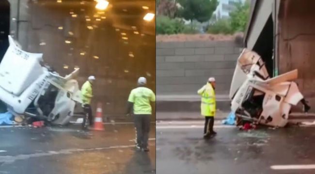 Köprü ayağına çarpan TIR'ın sürücüsü öldü
