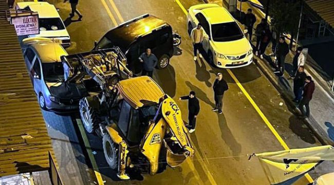 Belediye'ye ait kepçeyi çalarak 3 araca zarar veren şüpheli, tutuklandı