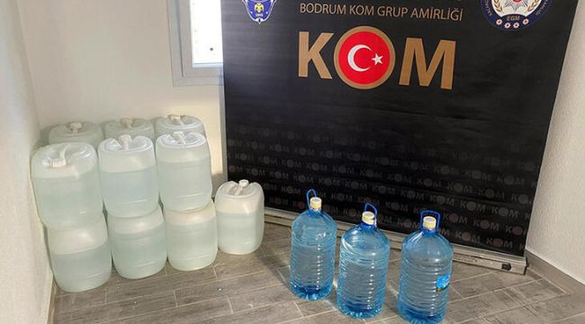 Bodrum'da 385 litre 'sahte içki' ele geçirildi