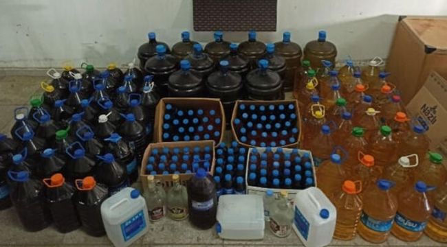 Nazilli’de 735 litre sahte içki ele geçirildi