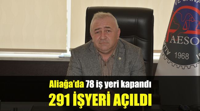 Aliağa’da 78 iş yeri kapandı, 291 iş yeri açıldı