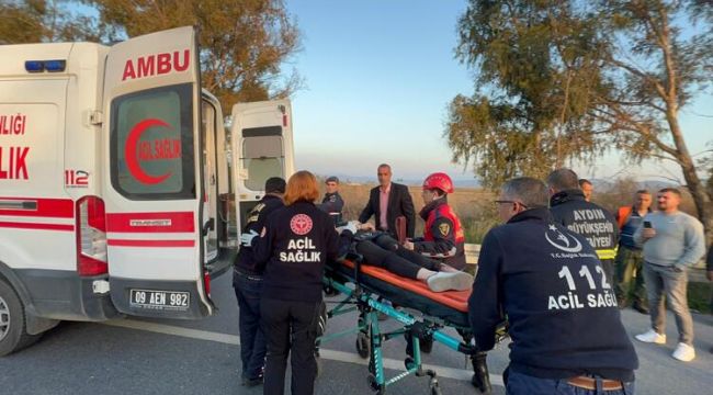 Karşı şeride geçen TIR, iki araca çarptı