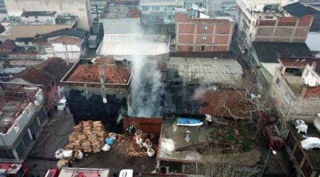 Kereste imalathanesinde çıkan yangın, yarım saatte söndürüldü