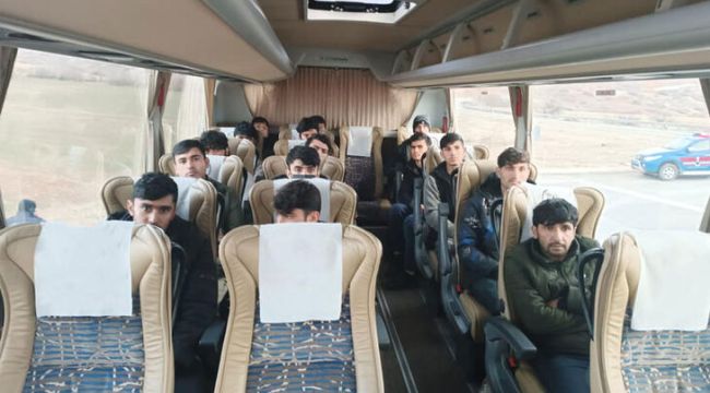 Malatya'da otobüste 15 kaçak göçmen yakalandı
