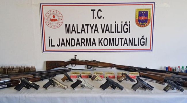 Malatya&#039;da ruhsatsız 18 silah ele geçirildi
