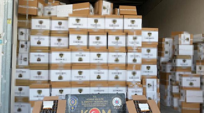 Adana'da 40 milyon 240 bin kaçak makaron ele geçirildi