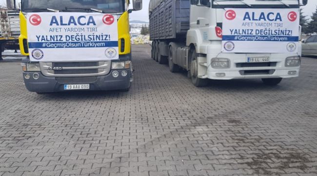 Alaca’dan deprem bölgesine yakacak yardımı