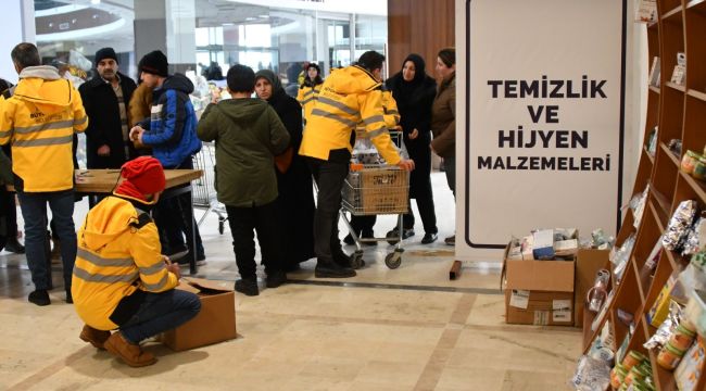 Depremzedeler için gıda ve hijyen malzemesi talebi