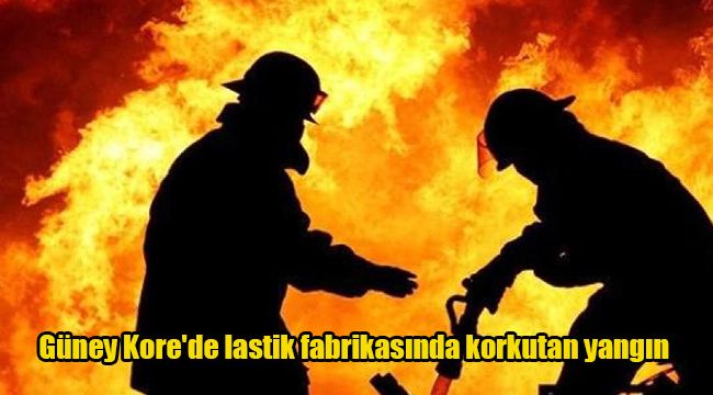 Güney Kore'de lastik fabrikasında korkutan yangın