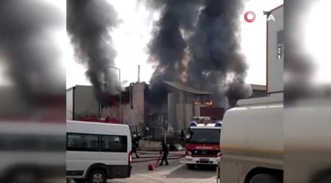 Kimyasal madde üreten fabrikada yangın