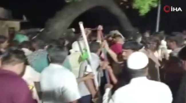 Hindistan'da tapınağın üzerine ağaç devrildi