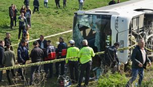 Korkunç kaza: İşçi servisi şarampole yuvarlandı