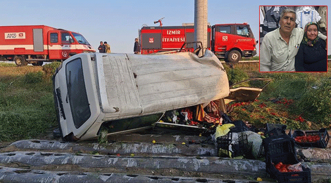 Tire'de feci kaza: Minibüs elektrik direğine çarptı