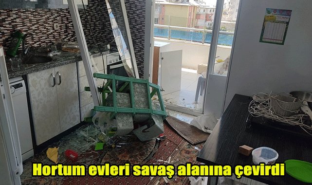 Hortum evleri savaş alanına çevirdi