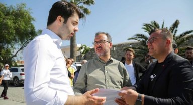 Bakan Kasapoğlu Seferihisar'da Millet Bahçesi yapılacak alanda incelemelerde bulundu