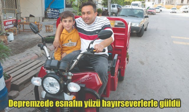 Depremzede esnafın yüzü hayırseverlerle güldü