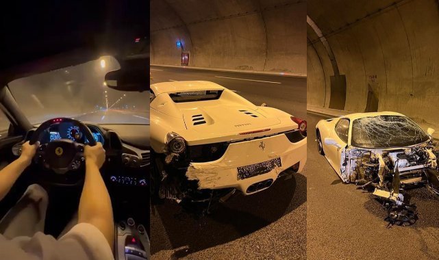 Ferrari ile kaza yaptı: 14 milyon liralık araç pert oldu